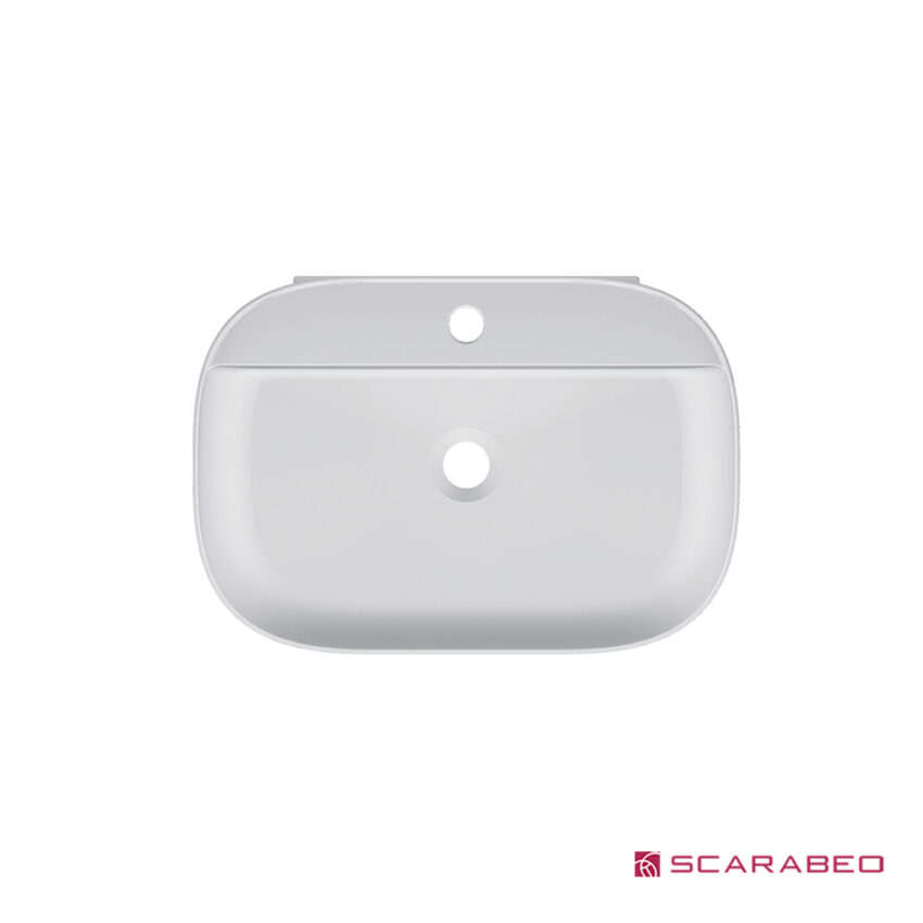 Νιπτήρας Πορσελάνης Glam56/R 56x38 (1 οπή) Scarabeo White - Image 2