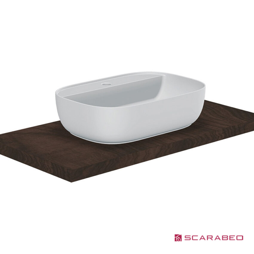 Νιπτήρας Πορσελάνης Glam56/R 56x38 (1 οπή) Scarabeo White - Image 4