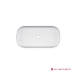 Νιπτήρας Πορσελάνης Glam 76x39 Scarabeo White - Image 2