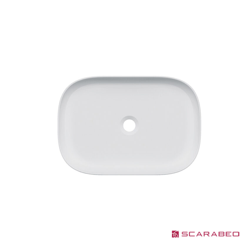 Νιπτήρας Πορσελάνης Glam 56x39 Scarabeo White - Image 2