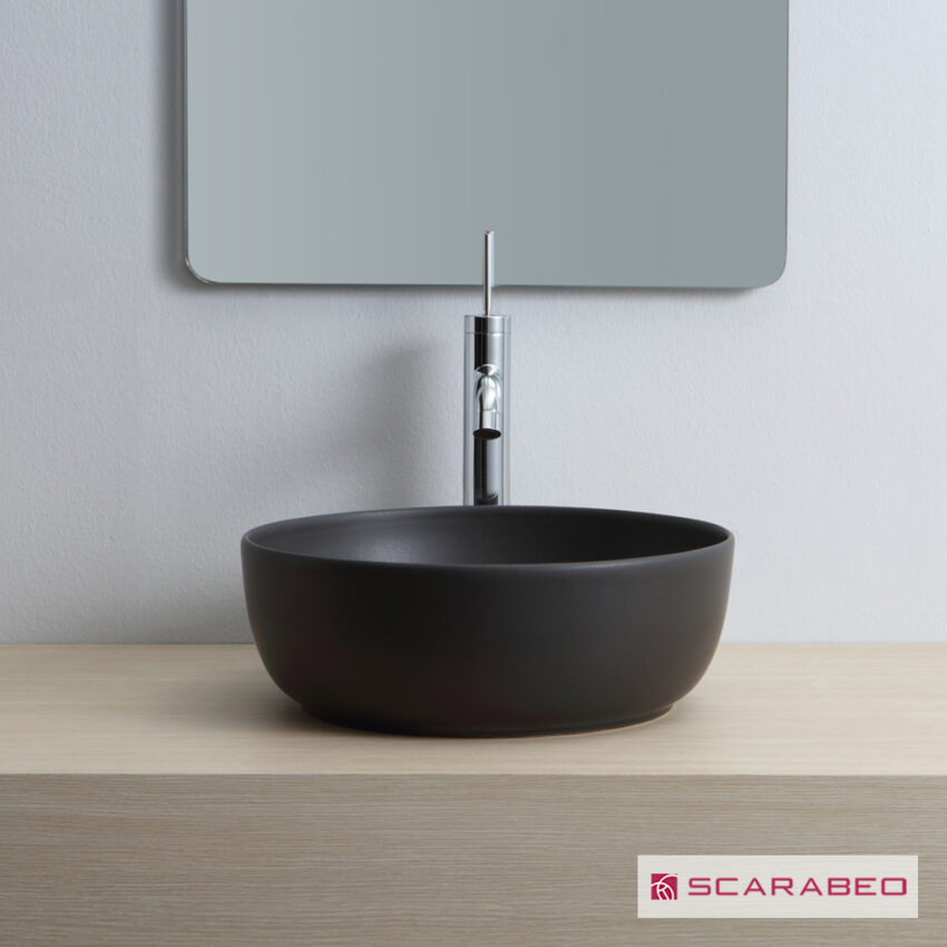 Νιπτήρας Πορσελάνης Glam Φ39 Scarabeo Ardesia (Black Matt) - Image 2