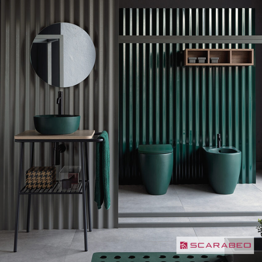 Νιπτήρας Πορσελάνης Glam Φ39 Scarabeo Musk (verde) - Image 2