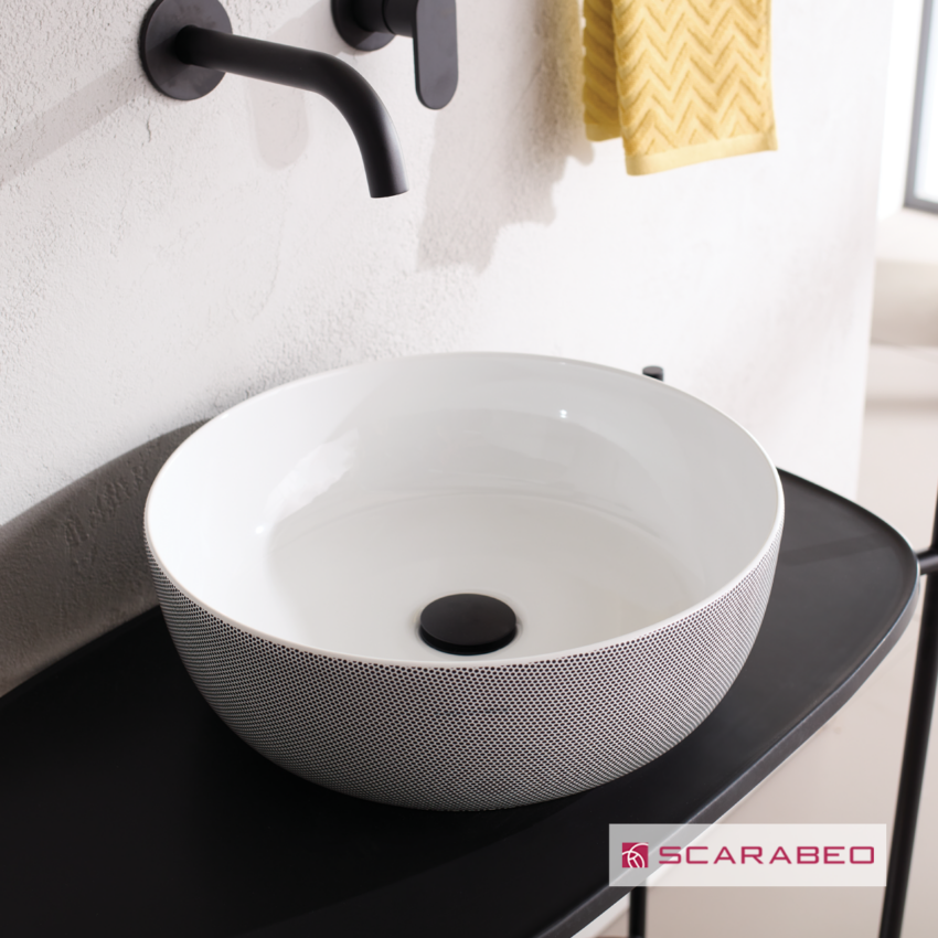Νιπτήρας Πορσελάνης Glam Φ39 Scarabeo Pois Black - Image 2