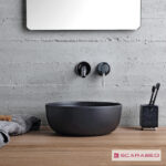 Νιπτήρας Πορσελάνης Glam Φ33 Scarabeo Ardesia (Black Matt) - Image 2