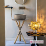 Έπιπλο μπάνιου Cross χωρίς οπή για μπαταρία πάγκου και νιπτήρα, Scarabeo Sand - Image 2