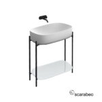 Έπιπλο μπάνιου Laila 2703-NROP με ράφι 2710-300, Χωρίς Νιπτήρα Scarabeo - Image 2