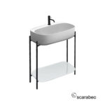 Έπιπλο μπάνιου Laila 2703-NROP με ράφι 2710-300, Χωρίς Νιπτήρα Scarabeo - Image 3