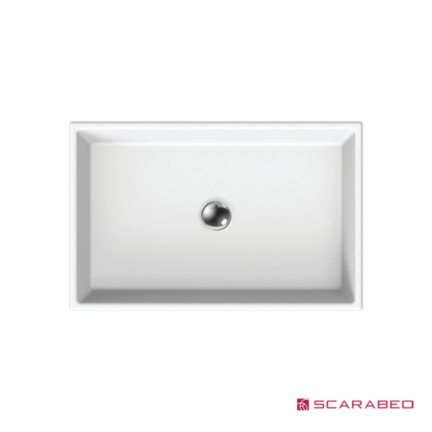 Νιπτήρας Πορσελάνης Teorema2.0 60x40 Scarabeo Pearl (White Matt) - Image 2