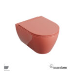 Λεκάνη Κρεμαστή GLAM/50,5 Twist με κάλυμμα Slim Soft Close, Scarabeo Peach Glossy