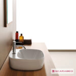 Νιπτήρας Πορσελάνης Moon 42x42 (1 οπή) Scarabeo White - Image 2