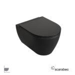 Λεκάνη Κρεμαστή MOON/50,5 Clean-Flush με κάλυμμα Slim Soft Close, Scarabeo (Black Matt)