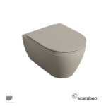 Λεκάνη Κρεμαστή MOON/50,5 Clean-Flush με κάλυμμα Slim Soft Close, Scarabeo Sand