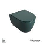 Λεκάνη Κρεμαστή MOON/50,5 Clean-Flush με κάλυμμα Slim Soft Close, Scarabeo Musk (verde)