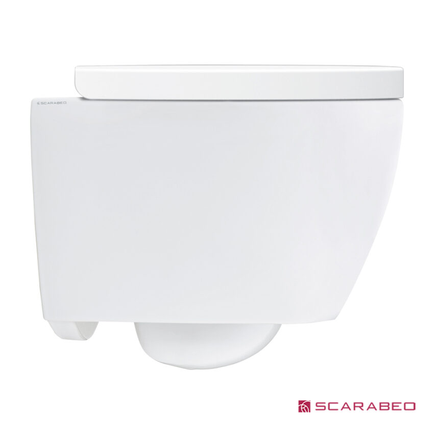 Λεκάνη Κρεμαστή MOON/45 Clean-Flush με κάλυμμα Slim Soft Close, Scarabeo White - Image 3