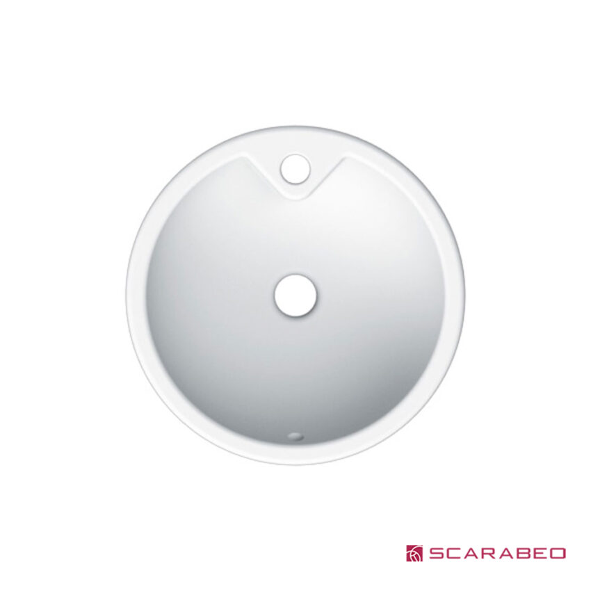 Νιπτήρας Πορσελάνης Luna 40φ (1 οπή) Scarabeo White - Image 2
