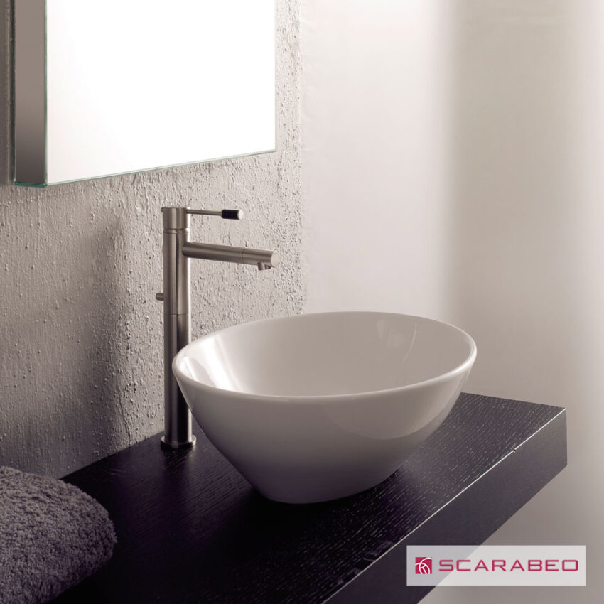 Νιπτήρας Πορσελάνης Ovo 41x33,5 Scarabeo White - Image 4