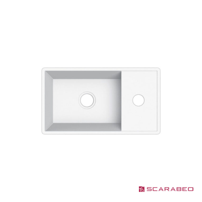 Νιπτήρας Πορσελάνης Teorema 41x23 (1 οπή) Scarabeo White - Image 3