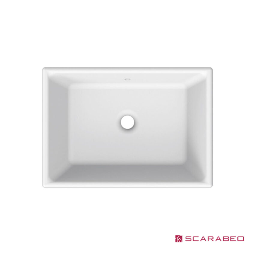 Νιπτήρας Πορσελάνης Gaia50 56x39,5 Scarabeo White - Image 2