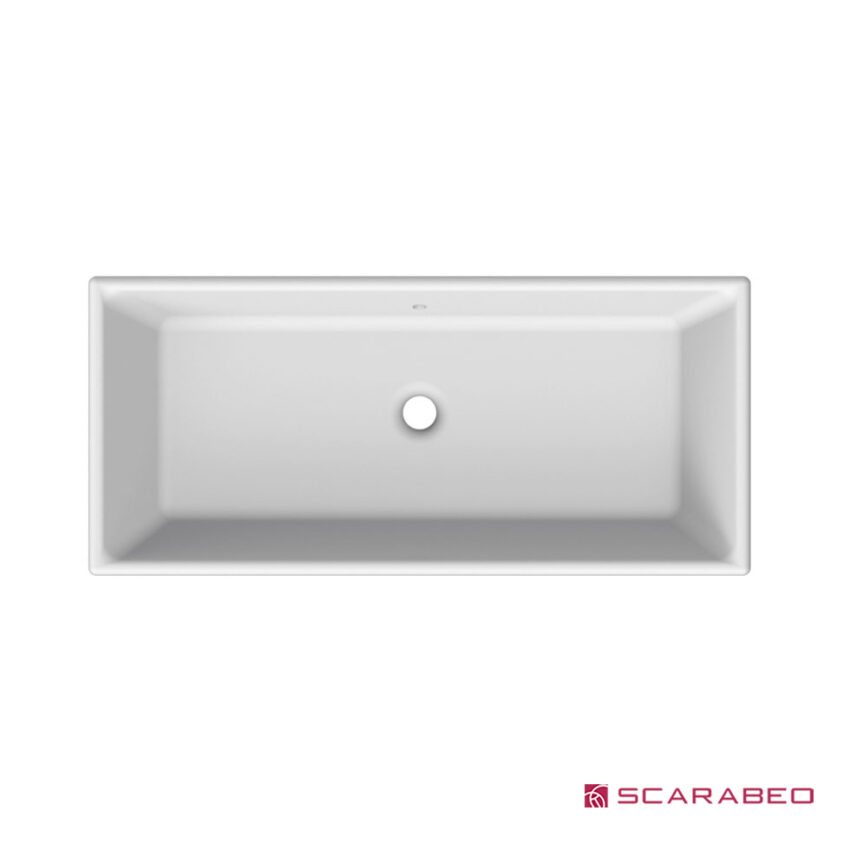 Νιπτήρας Πορσελάνης Gaia80 87,5x39,5 Scarabeo White - Image 2