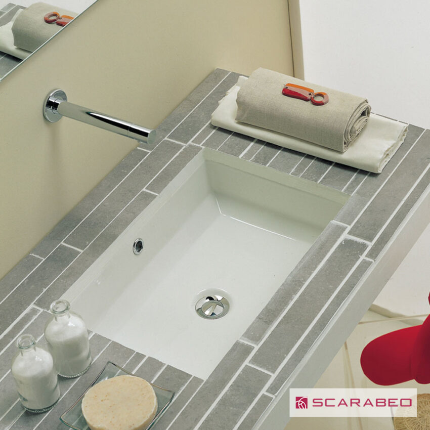 Νιπτήρας Πορσελάνης Τech Υποκαθήμενος 54,5x35,8 Scarabeo White - Image 4