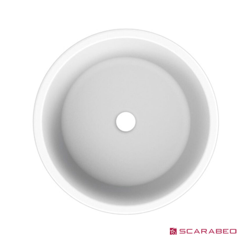 Νιπτήρας Πορσελάνης Bucket Φ42 h.22 Scarabeo White - Image 2
