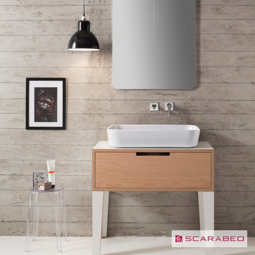 Νιπτήρας Πορσελάνης Mizu 70x45 Scarabeo White - Image 3