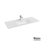 Νιπτήρας Πορσελάνης Flat 121,5x46,5 (1 οπή) Bianco Ceramica White