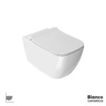 Λεκάνη Κρεμαστή MIZO/51,5 Rimless με κάλυμμα Slim Soft Close MS36SC, Bianco Ceramica White