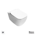 Λεκάνη Κρεμαστή MIZO/51,5 Rimless με κάλυμμα Slim Soft Close MS36SC, Bianco Ceramica White Matt