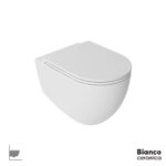 Λεκάνη Κρεμαστή LENTA/53 Rimless με κάλυμμα Soft Close MS38C, Bianco Ceramica White Matt