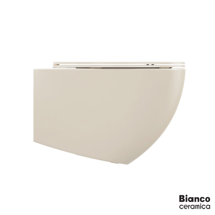 Λεκάνη Κρεμαστή LENTA/53 Rimless με κάλυμμα Soft Close MS38C, Bianco Ceramica Ivory Matt - Image 2