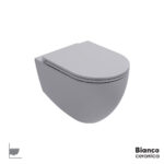 Λεκάνη Κρεμαστή LENTA/53 Rimless με κάλυμμα Soft Close MS38C, Bianco Ceramica Stone Grey