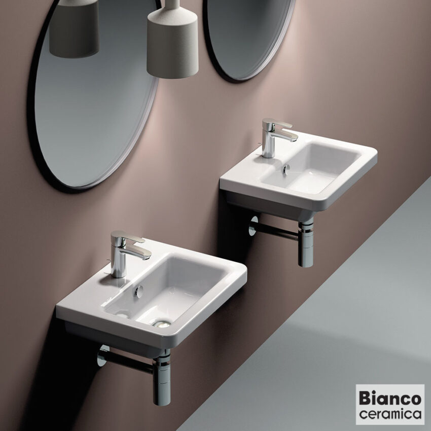 Νιπτήρας Πορσελάνης City 50x40 (1 οπή) Bianco Ceramica White - Image 4