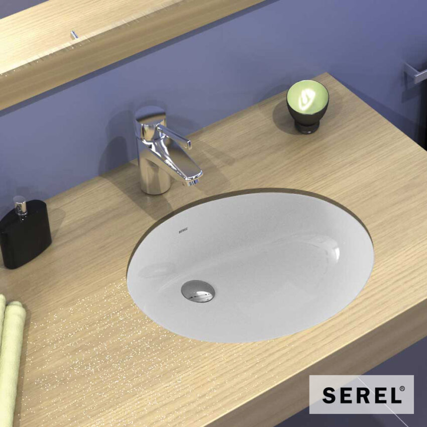 Νιπτήρας Πορσελάνης Υποκαθήμενος58x43,5 SEREL White - Image 2