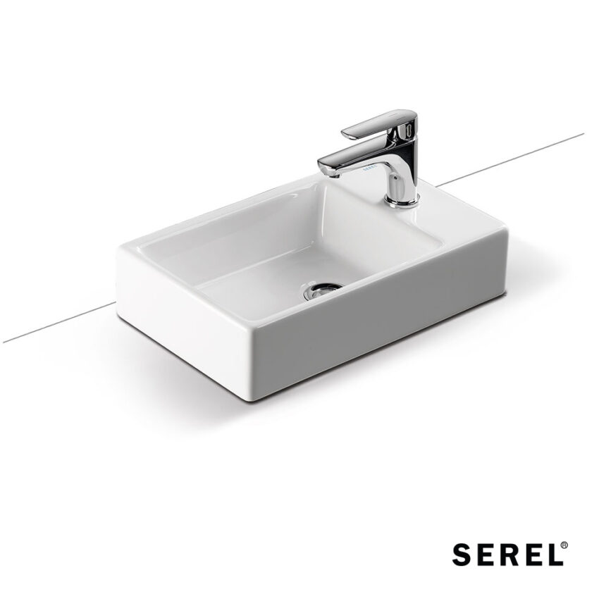 Νιπτήρας Πορσελάνης Tetra 45x28 (1 οπή) SEREL White - Image 2