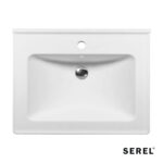 Νιπτήρας Πορσελάνης Slim 60x46 (1 οπή) SEREL White - Image 2