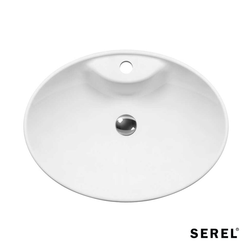 Νιπτήρας Πορσελάνης 55x41 (1 οπή) SEREL White - Image 2