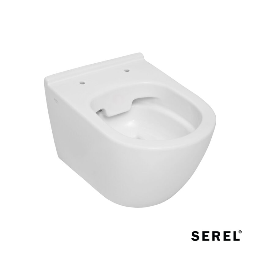 Λεκάνη Κρεμαστή Rimless SMART36/48,5 , κάλυμμα Slim Soft Close 9001SC, Serel White - Image 2