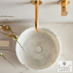 Νιπτήρας Μαρμάρινος Thalo Φ33 h.12.5 Fossil Carrara Nuovo - Image 3