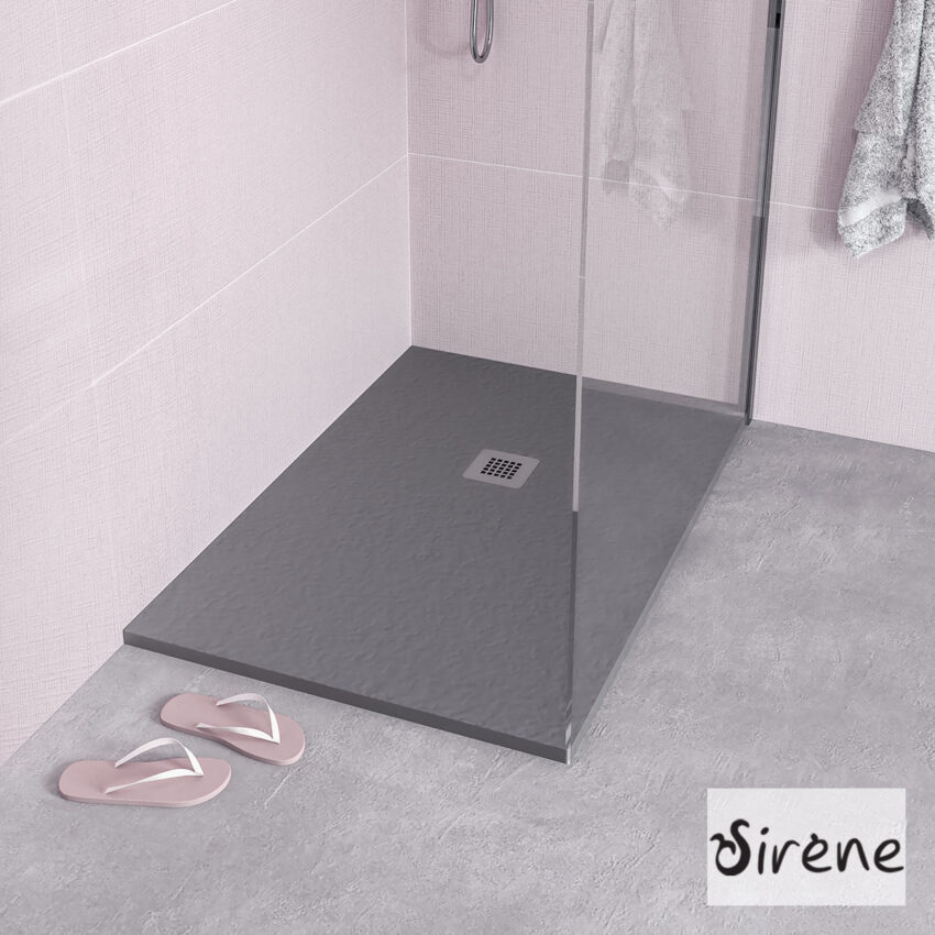 Ντουζιέρα Cast Marble (Χυτό μάρμαρο) με Βαλβίδα Slate 120 x 80 Sirene Beton Matt - Image 2