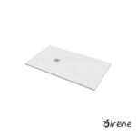 Ντουζιέρα Cast Marble (Χυτό μάρμαρο) με Βαλβίδα Slate 140 x 80 Sirene White Matt