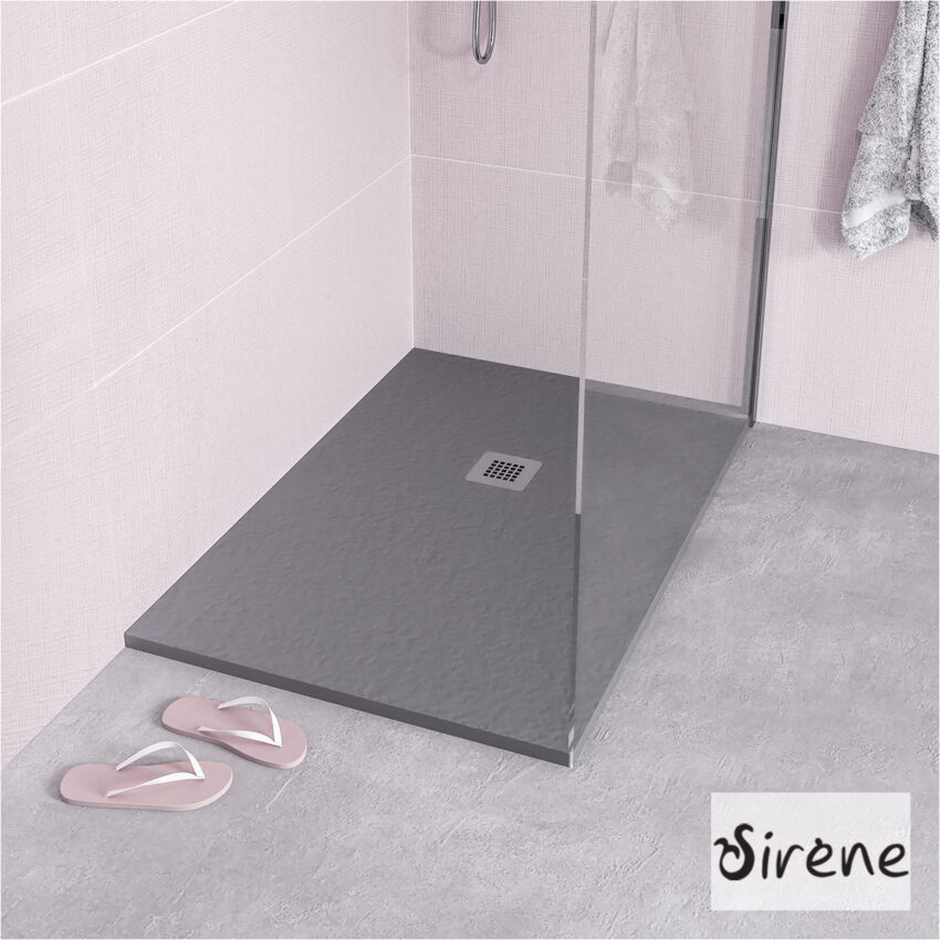 Ντουζιέρα Cast Marble (Χυτό μάρμαρο) με Βαλβίδα Slate 140 x 80 Sirene Beton Matt - Image 2