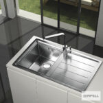 Νεροχύτης Κουζίνας Ανοξείδωτος Linear plus 100x50 Αpell Inox Λείο right - Image 2