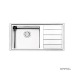 Νεροχύτης Κουζίνας Ανοξείδωτος Linear plus 100x50 Αpell Inox Λείο right