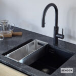 Νεροχύτης Κουζίνας Γρανίτη Manhattan Υποκαθήμενος 55,6x45,6 Schock Cristalite Nero Granite - Image 2