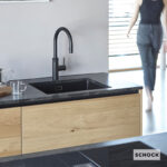 Νεροχύτης Κουζίνας Γρανίτη Manhattan Υποκαθήμενος 55,6x45,6 Schock Cristalite Nero Granite - Image 3