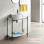 Έπιπλο μπάνιου Laila 2703-NROP με ράφια 2716+2710-300 χωρίς νιπτήρα, Scarabeo - Image 2