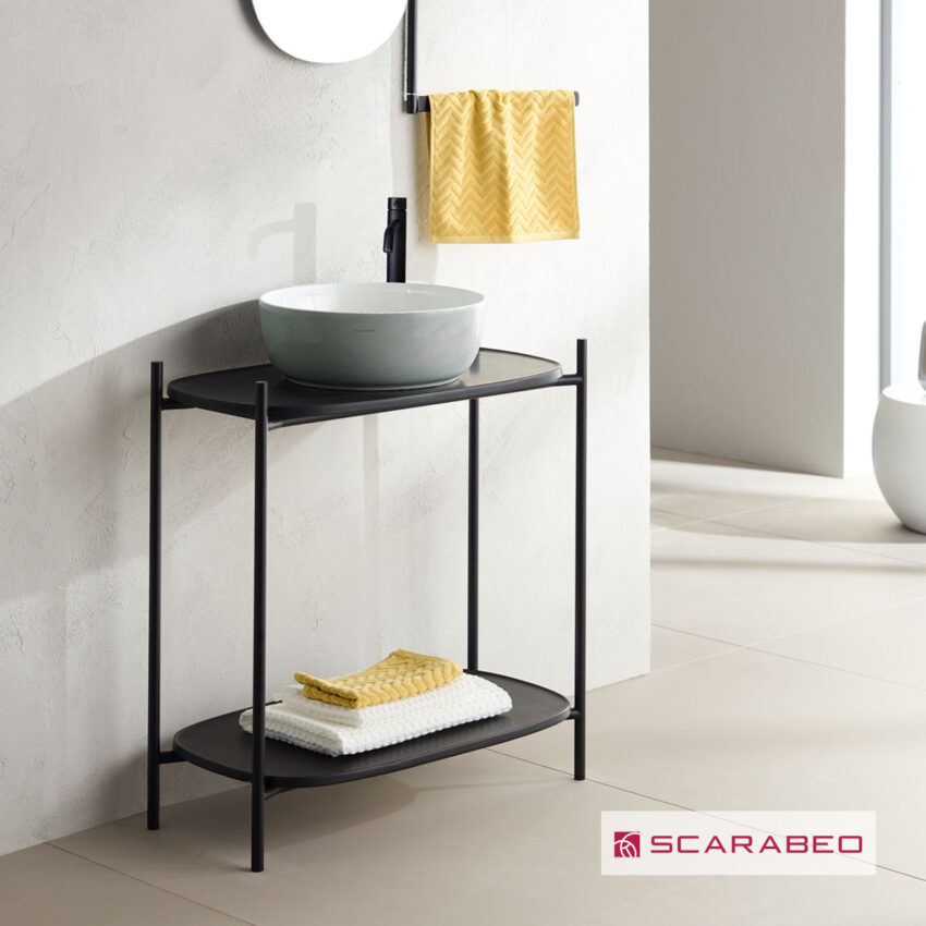 Έπιπλο μπάνιου Laila 2703-NROP με ράφια 2716+2710-49 χωρίς νιπτήρα, Scarabeo - Image 2