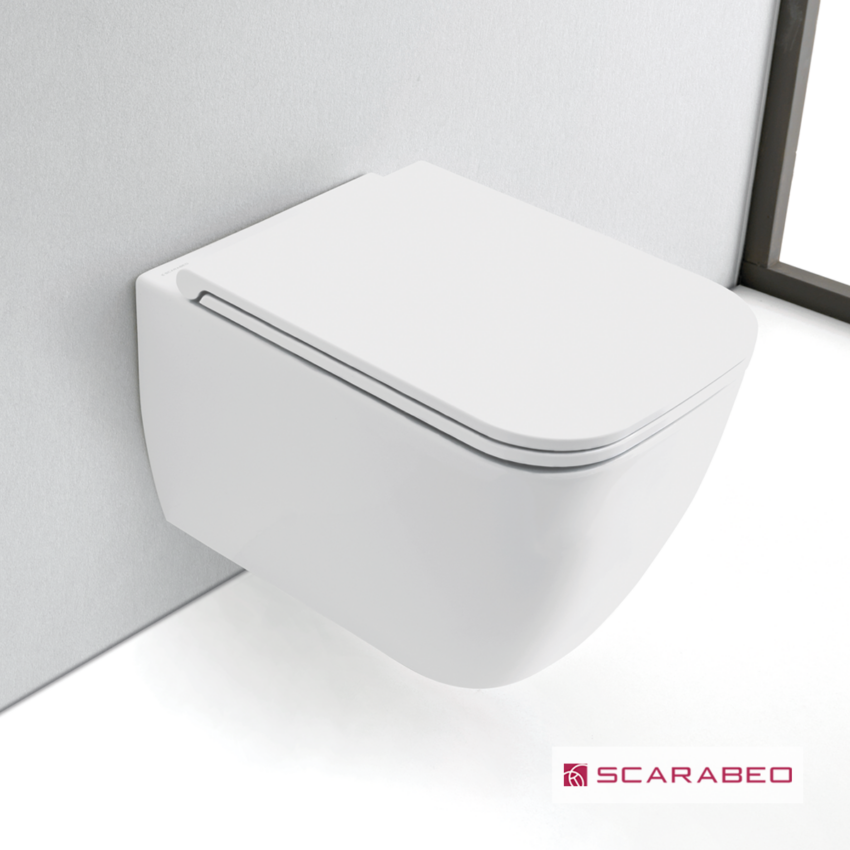 Λεκάνη Κρεμαστή TEOREMA/52 Clean-Flush με κάλυμμα Slim Soft Close, Scarabeo Pearl (White Matt) - Image 2