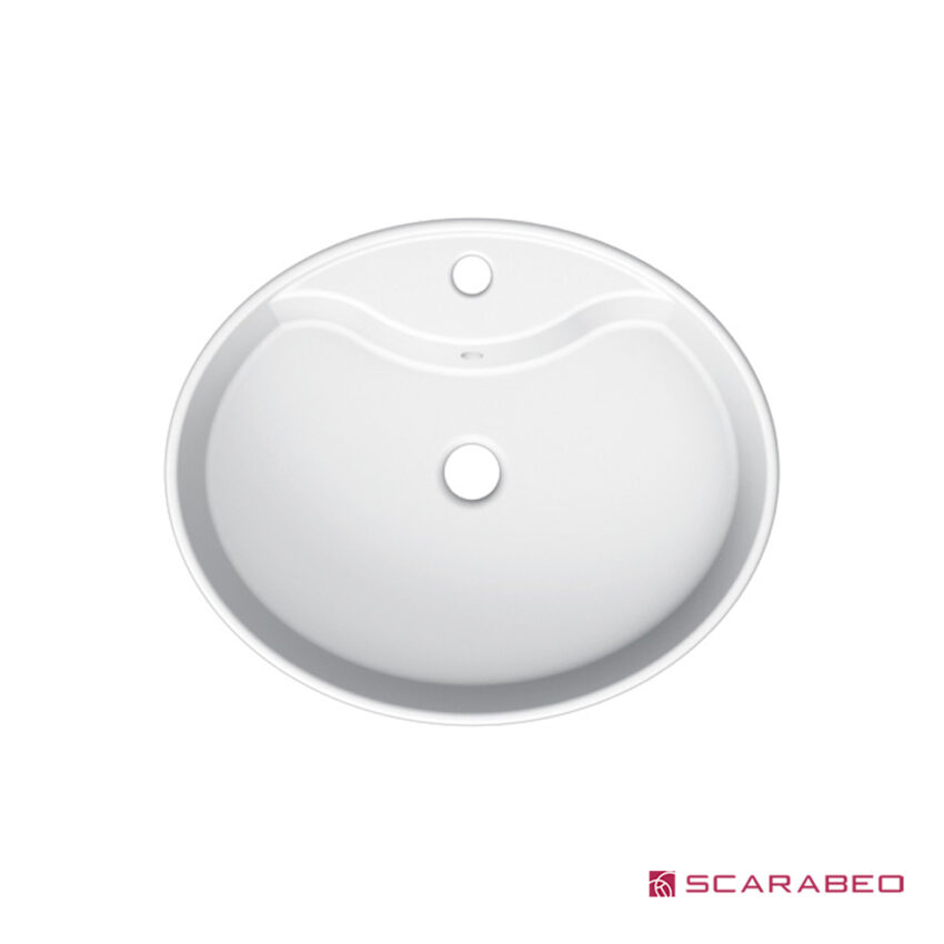 Νιπτήρας Πορσελάνης Wind/r 54,5x45 (1 οπή) Scarabeo White - Image 2